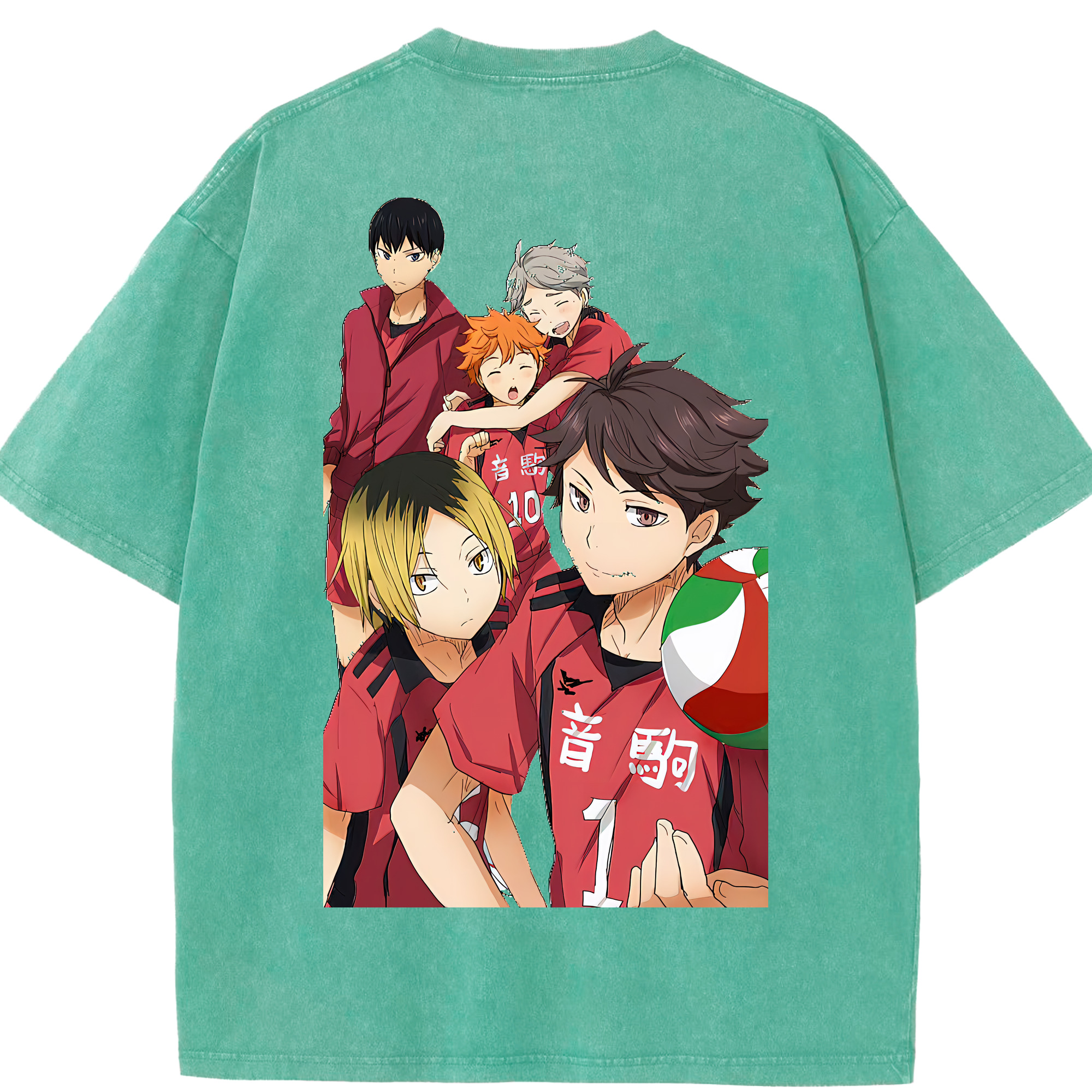 （画像用） ハイキュー!! Haikyu!! 綿100% ヴィンテージ風 半袖Tシャツ（背面プリント）